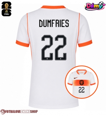 Nizozemsko Denzel Dumfries #22 Venkovní Dres pro Dámy MS 2026 Krátkým Rukávem